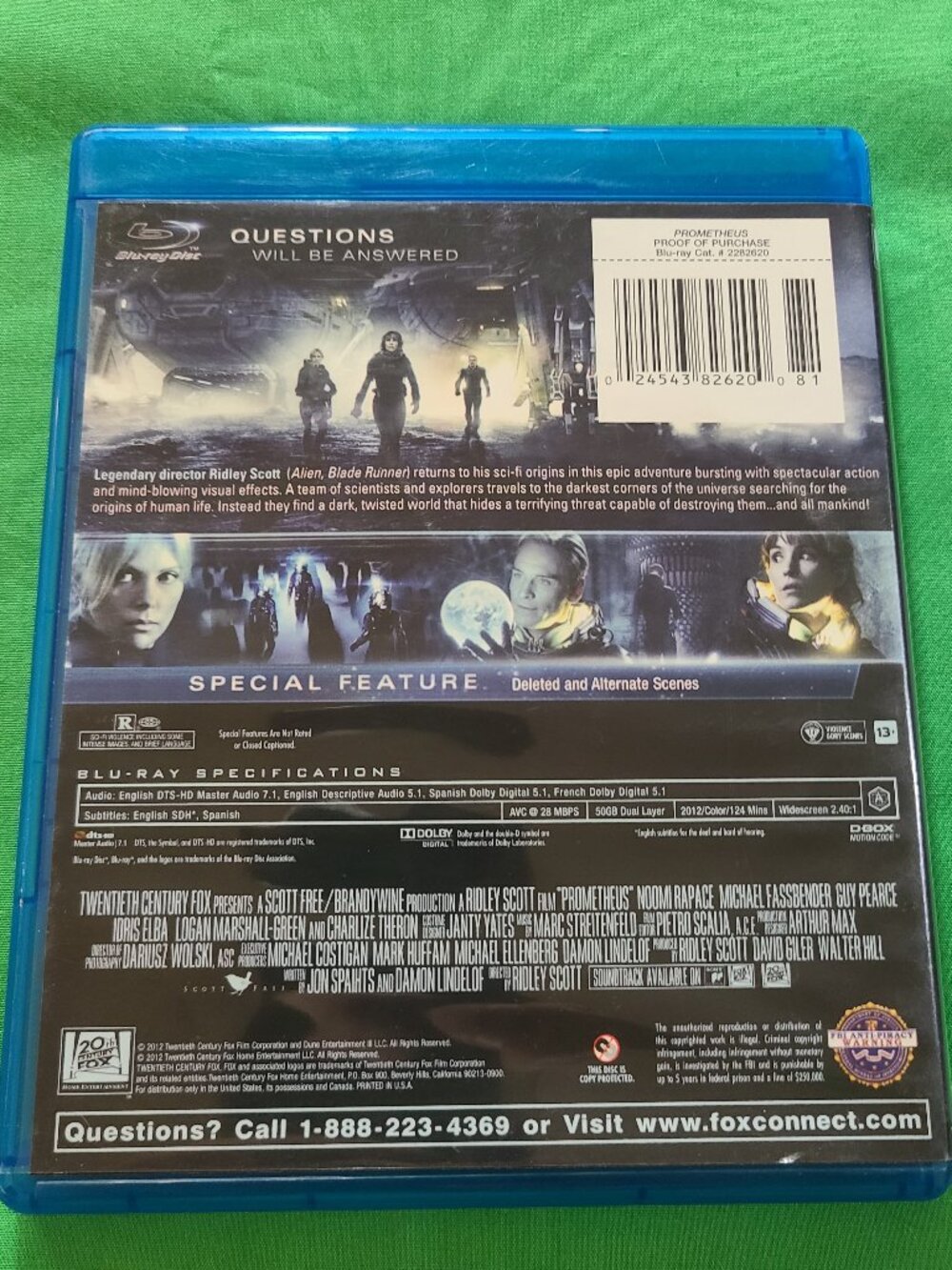 Prometheus Blu Ray Disc - Picture 2 of 4